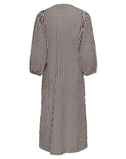 Only - ONLRolly Midi Stripe Kjole - Chocolate Martini
